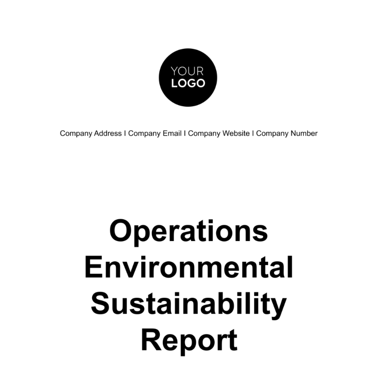Operations Environmental Sustainability Report Template