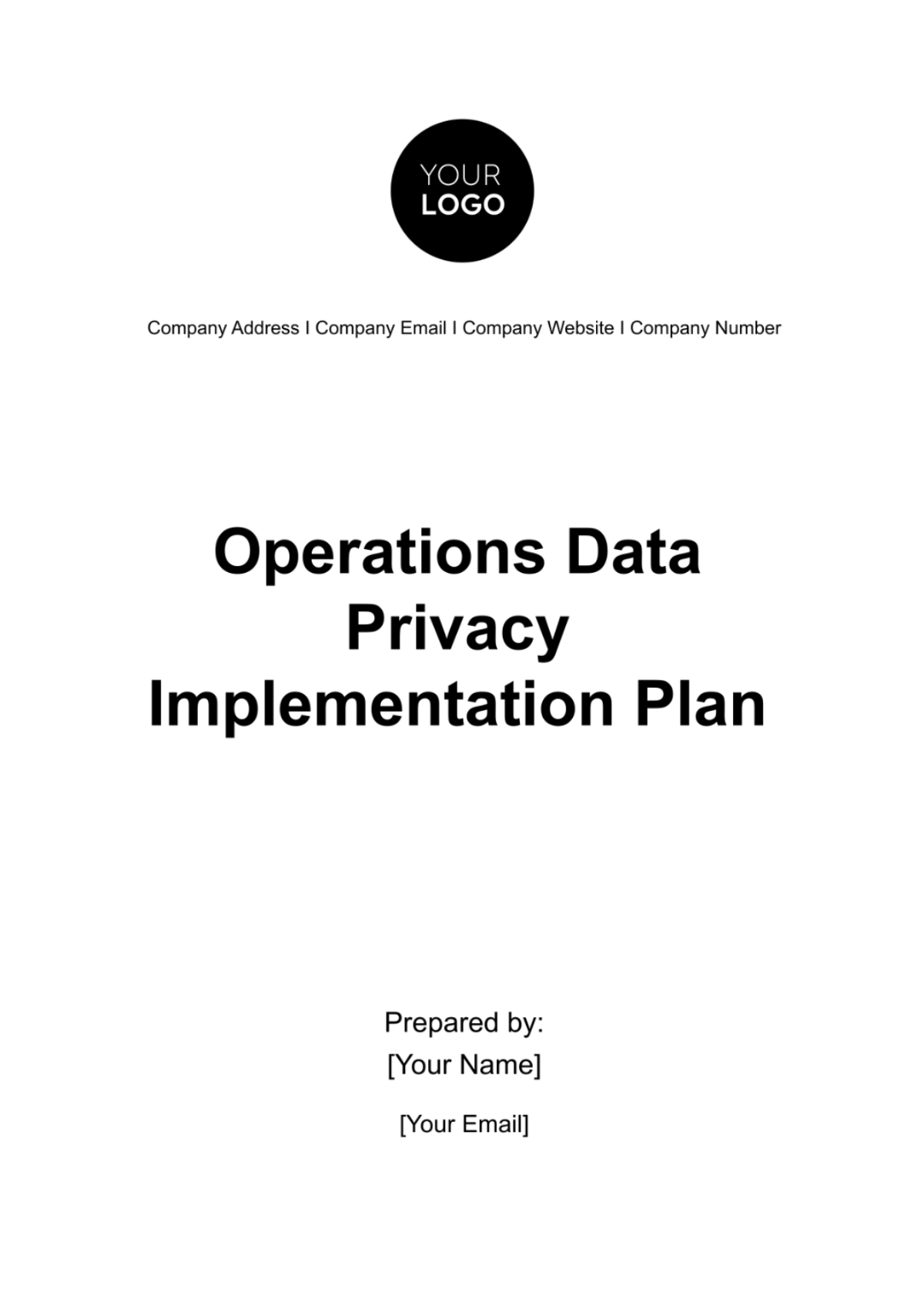 Operations Data Privacy Implementation Plan Template