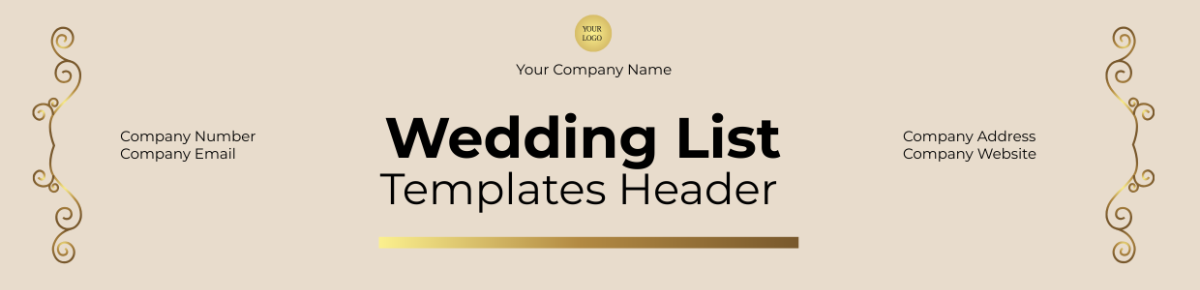 Wedding List Templates Header