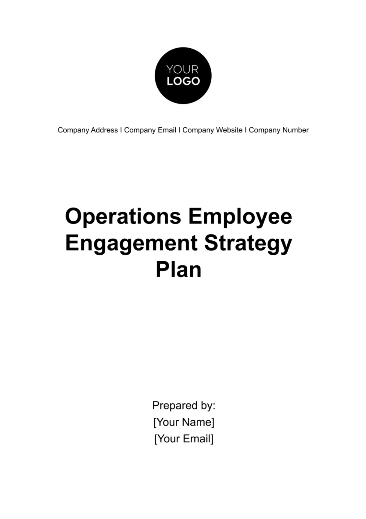 Free Operations Employee Engagement Strategy Plan Template