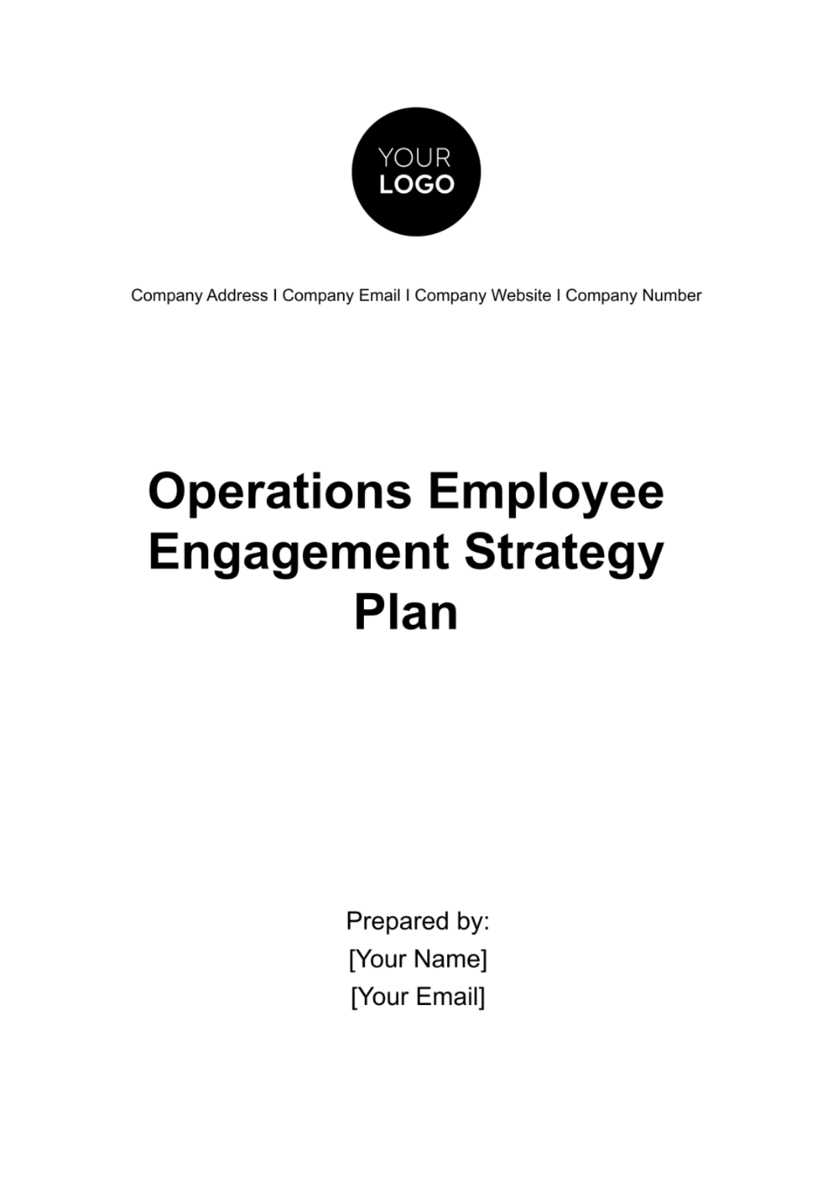 Operations Employee Engagement Strategy Plan Template - Edit Online & Download