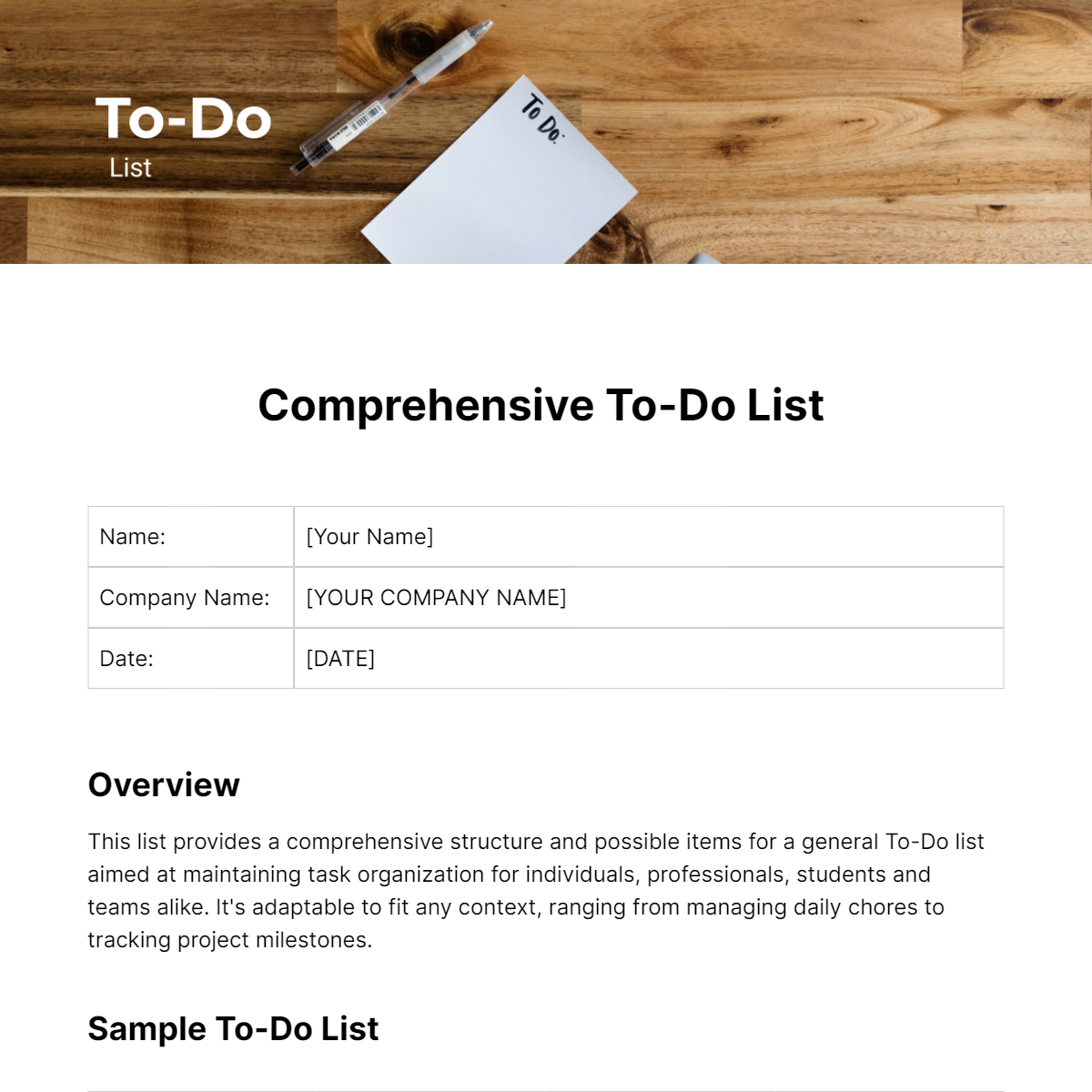 To-Do List Template
