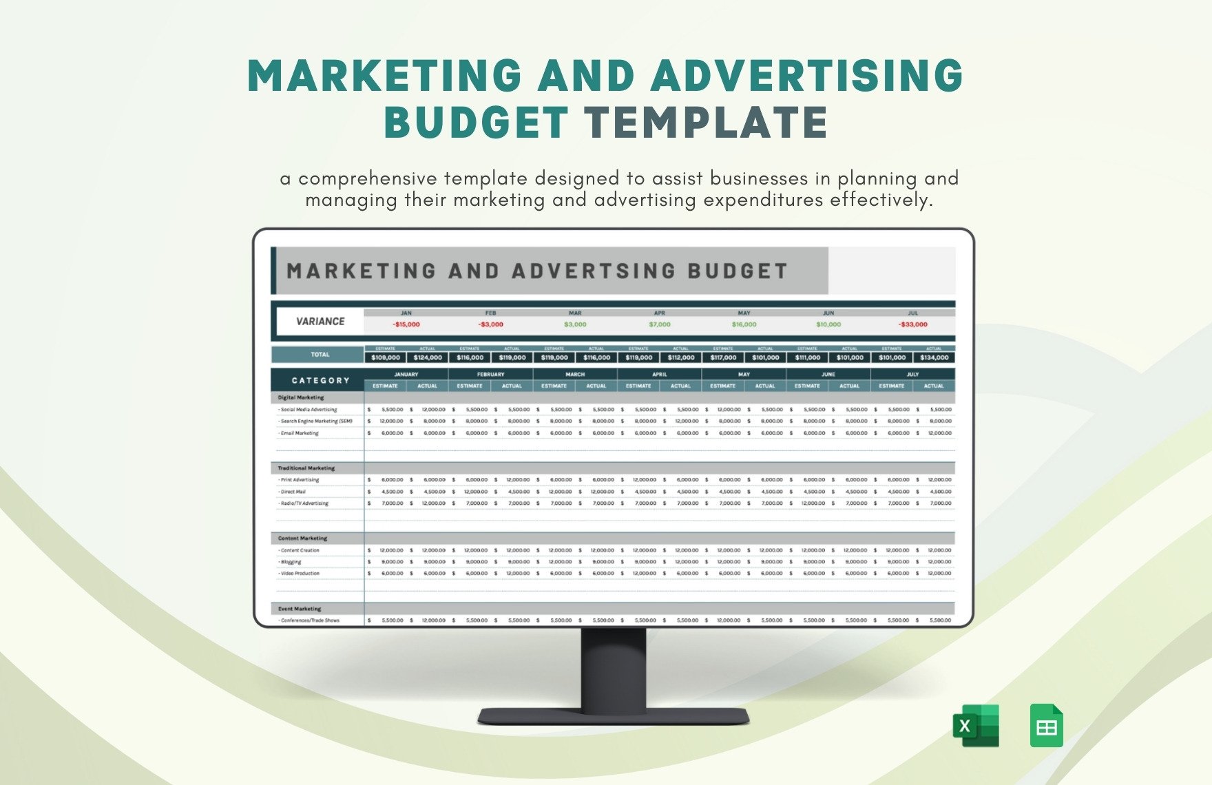 Marketing Template in Google Sheets