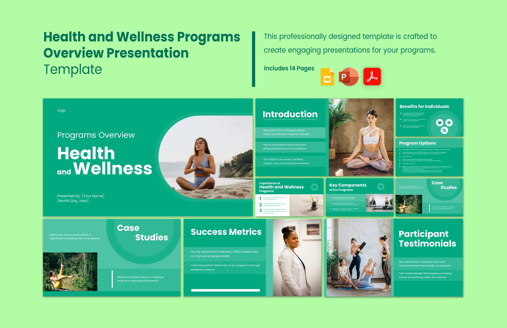 Health and Wellness Programs Overview Presentation Template