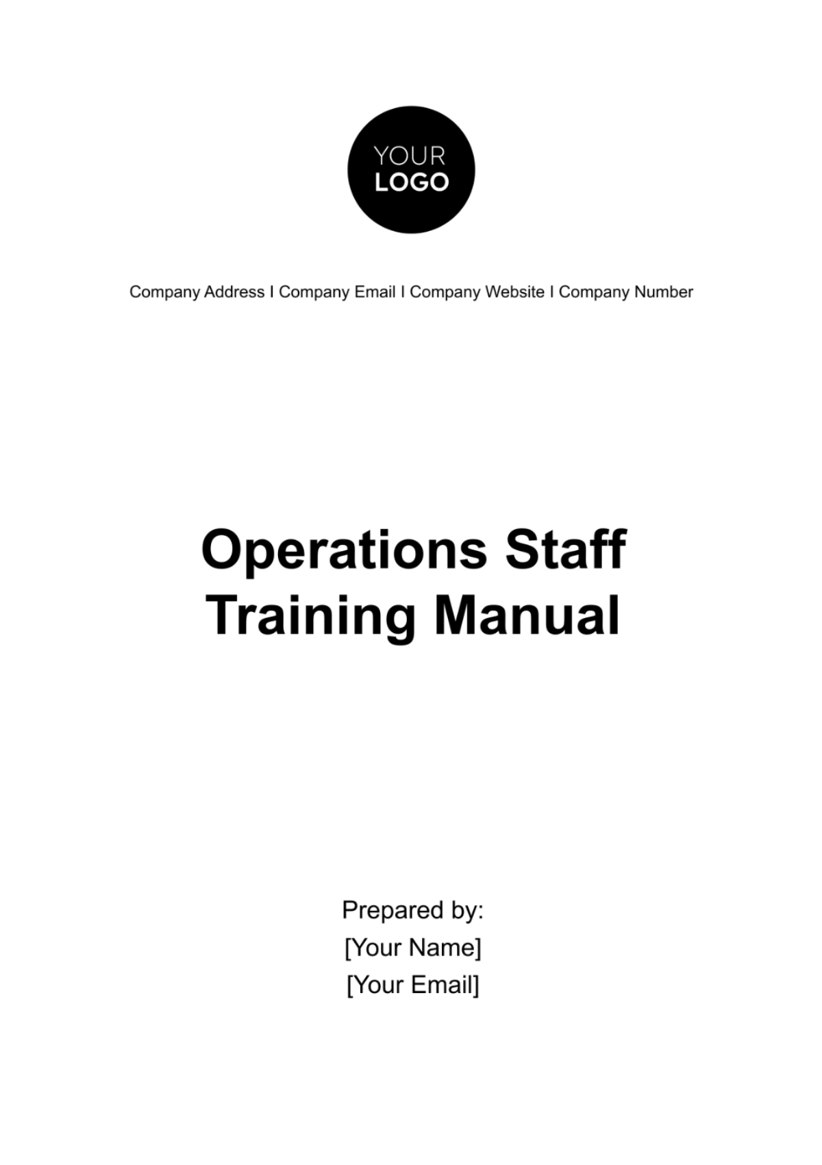 Operations Staff Training Manual Template - Edit Online & Download