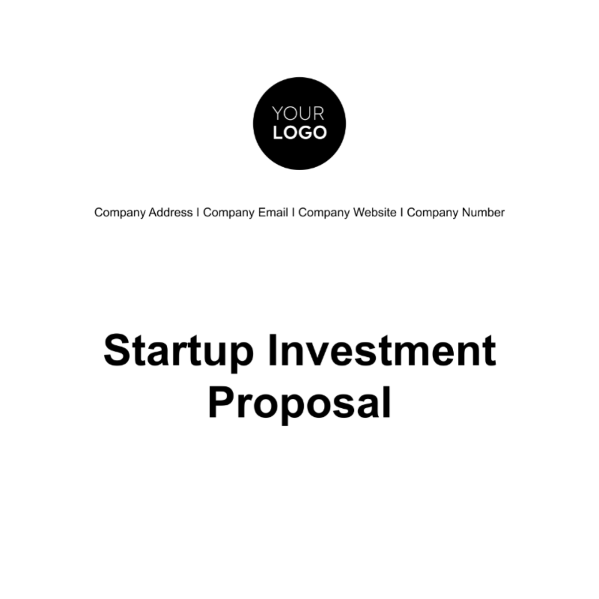 Startup Investment Proposal Template Edit Online & Download Example