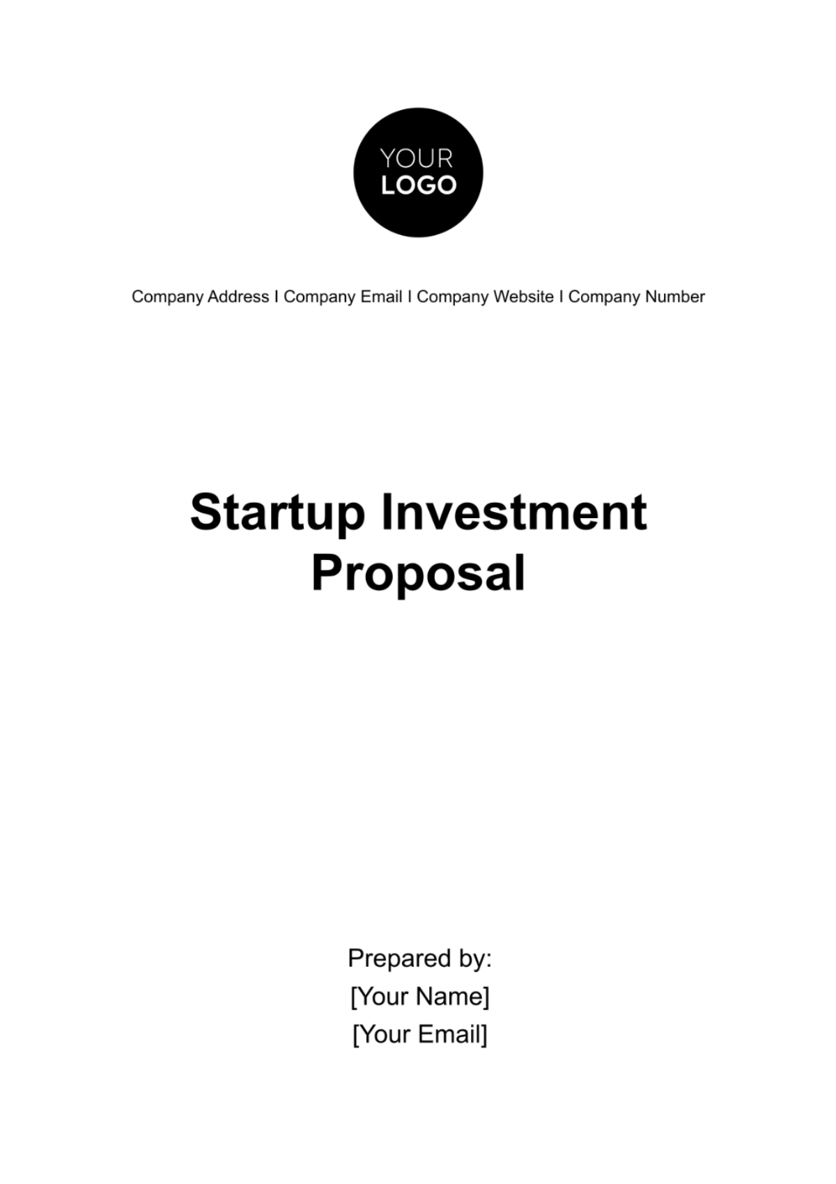 Startup Investment Proposal Template