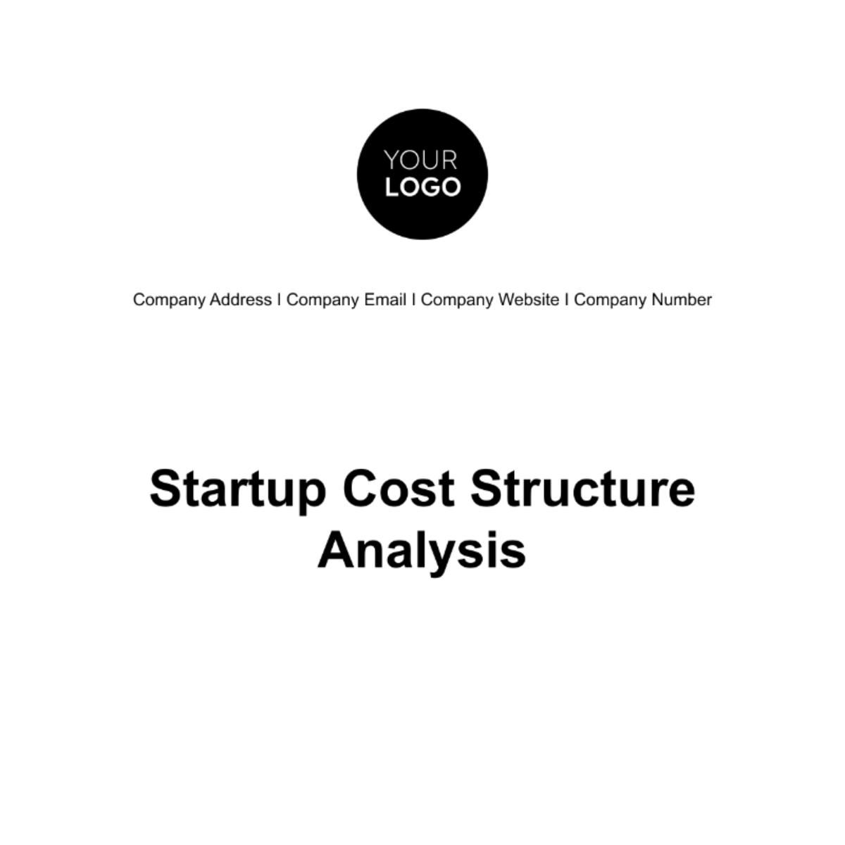 Startup Cost Structure Analysis Template