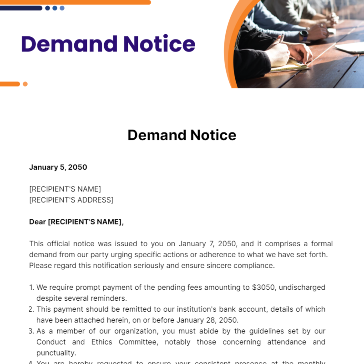 Demand Notice Template - Edit Online & Download