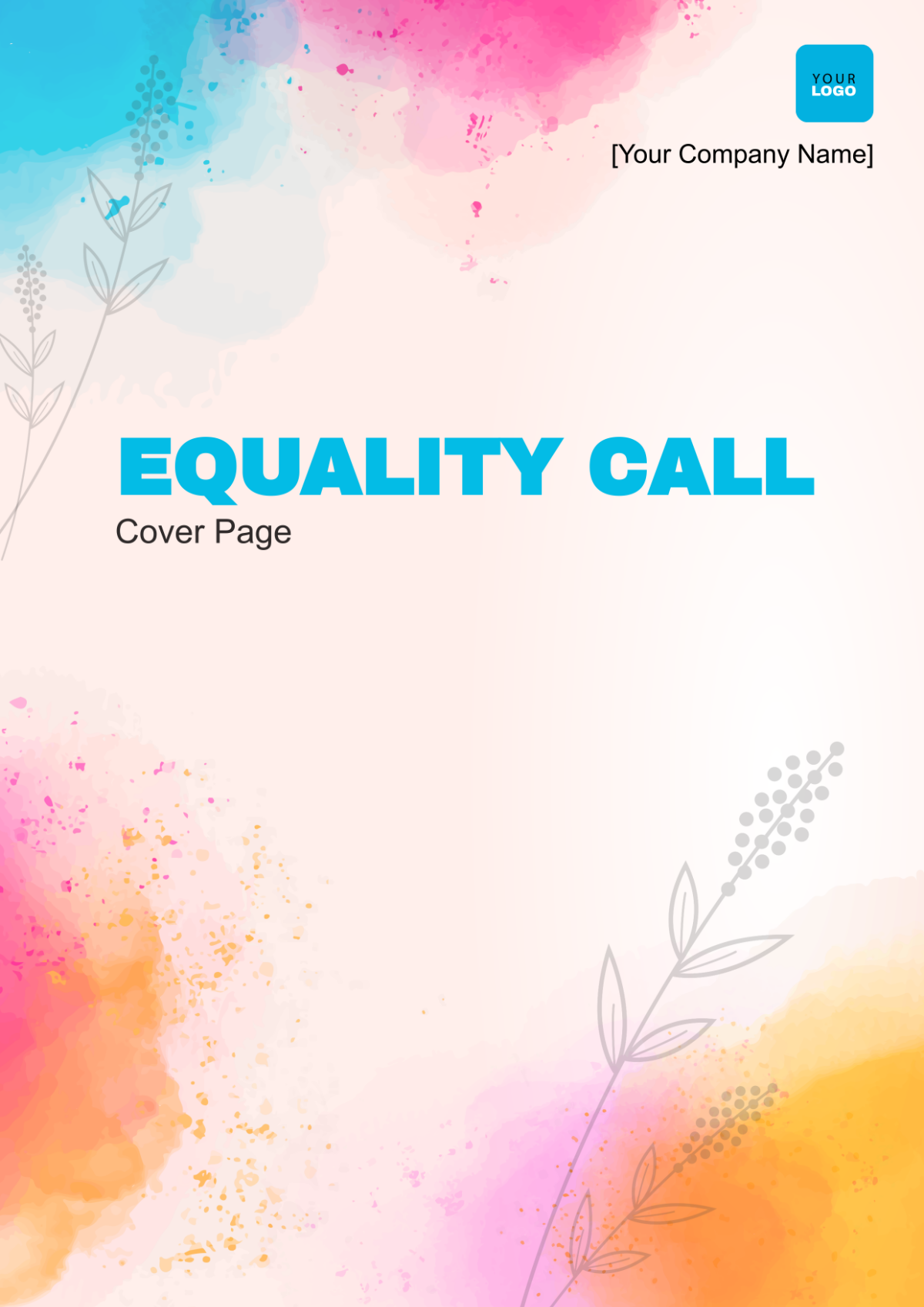 Equality Call Cover Page Template
