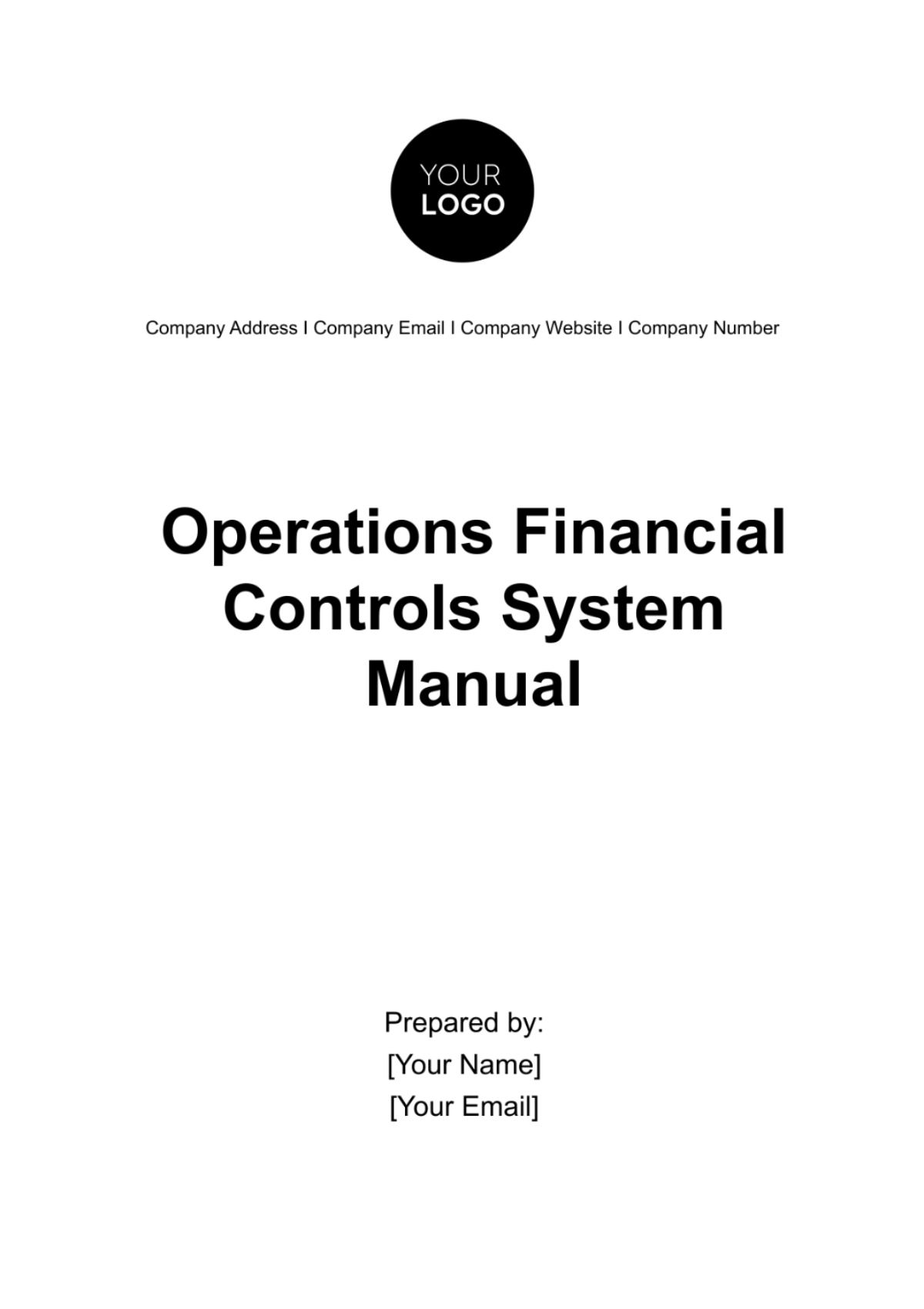 Free Operations Financial Controls System Manual Template