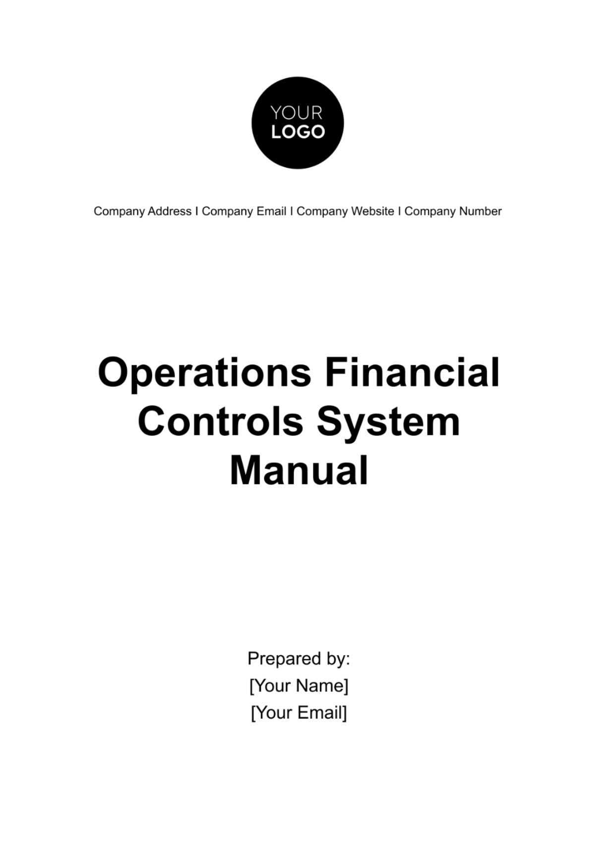 Operations Financial Controls System Manual Template - Edit Online & Download