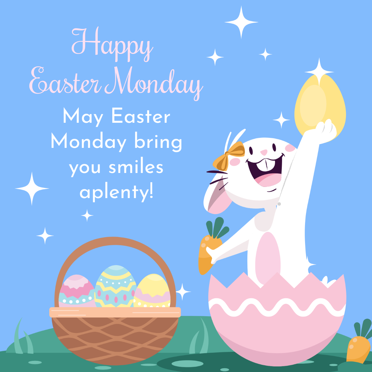 Free Easter Monday WhatsApp Post Template