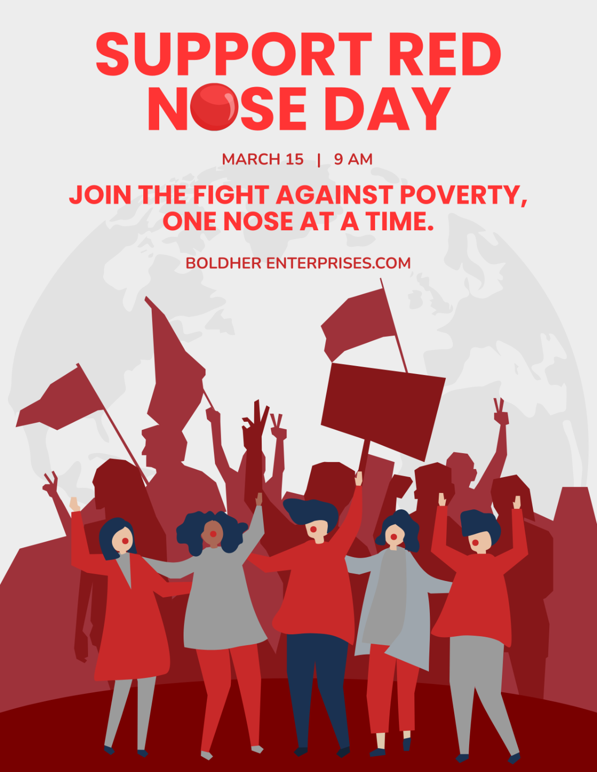 Red Nose Day  Flyer Template - Edit Online & Download