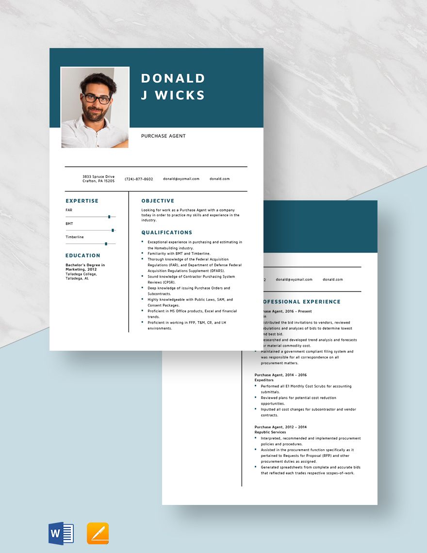 Purchase Agent Resume