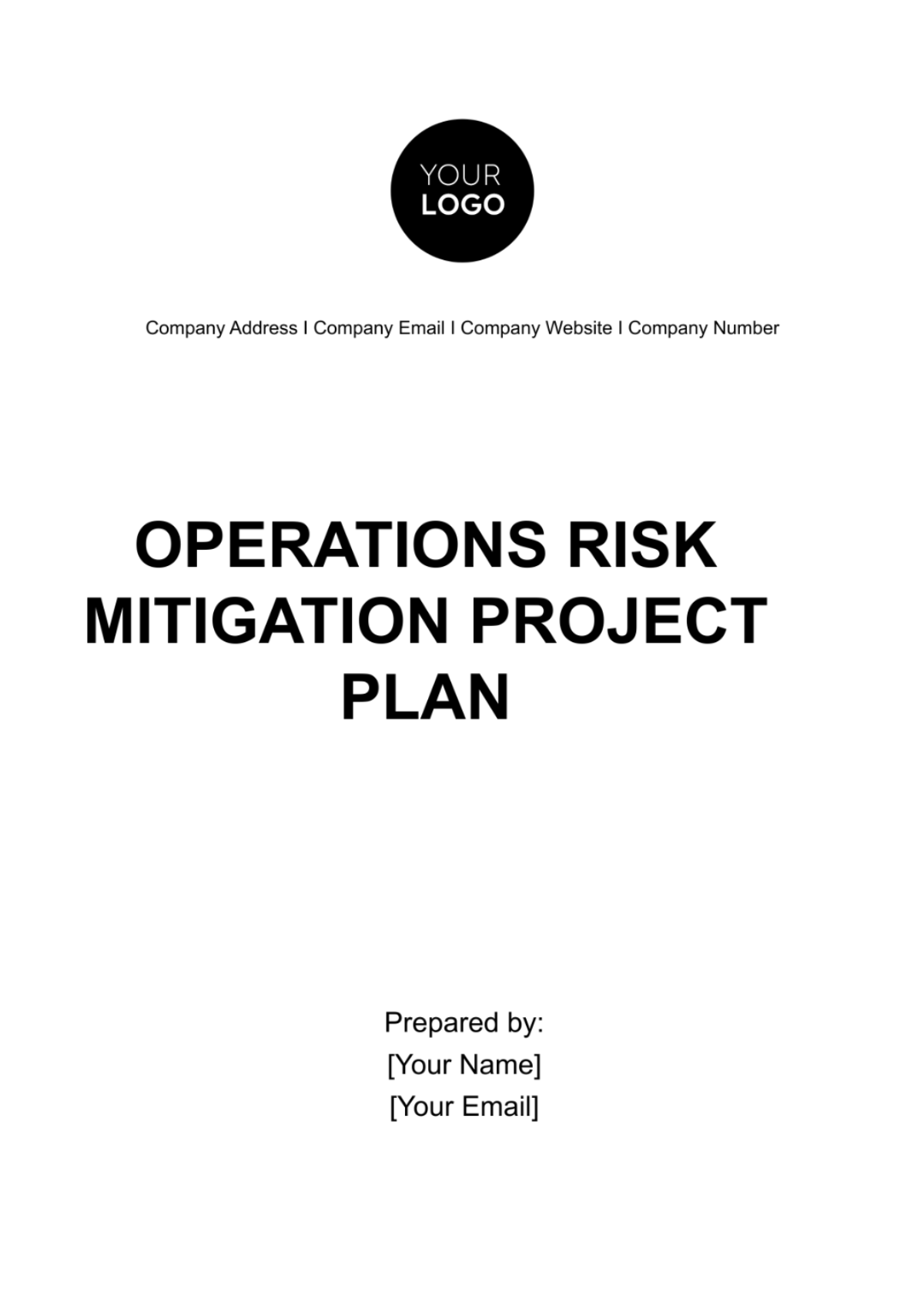 Operations Risk Mitigation Project Plan Template