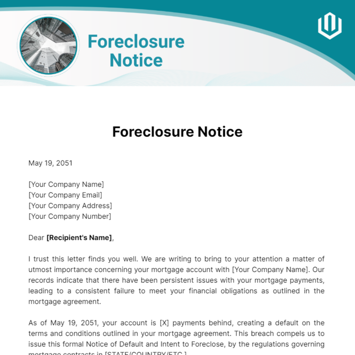 Foreclosure Notice Template - Edit Online & Download