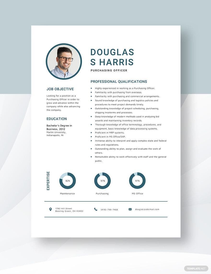 Purchasing Officer Resume Template