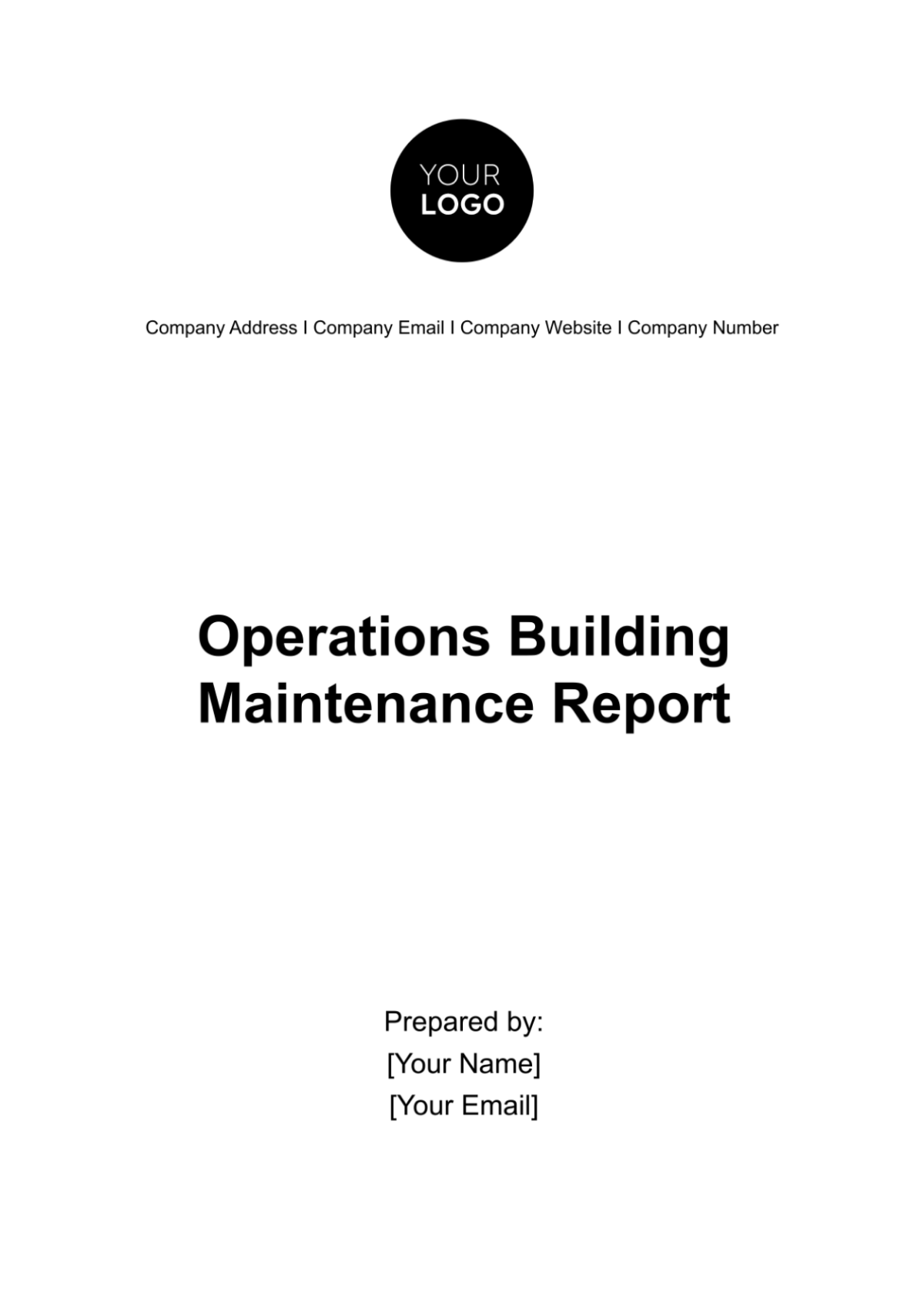 Operations Building Maintenance Report Template