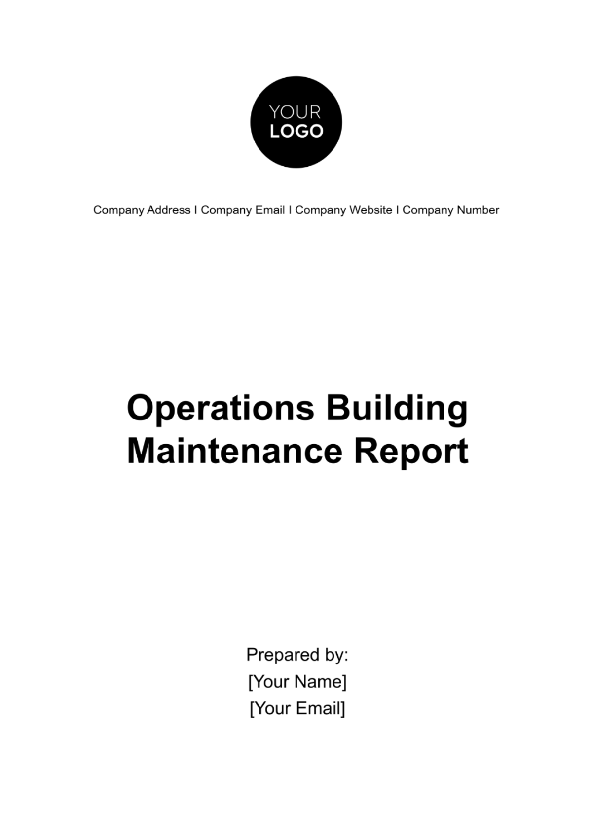 Operations Building Maintenance Report Template