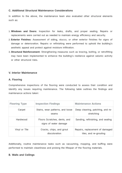 Free Operations Building Maintenance Report Template to Edit Online