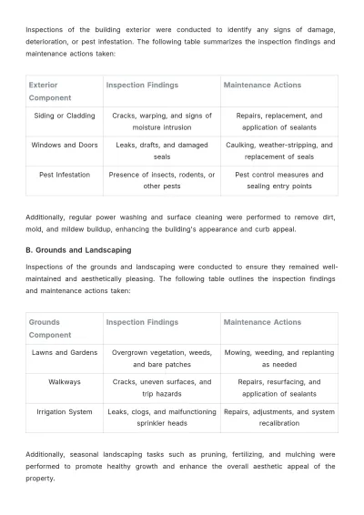 Free Operations Building Maintenance Report Template to Edit Online