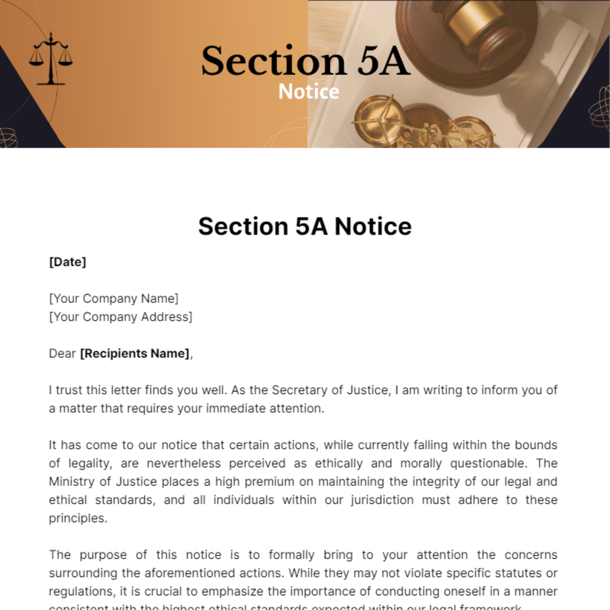 Section 5A Notice Template - Edit Online & Download