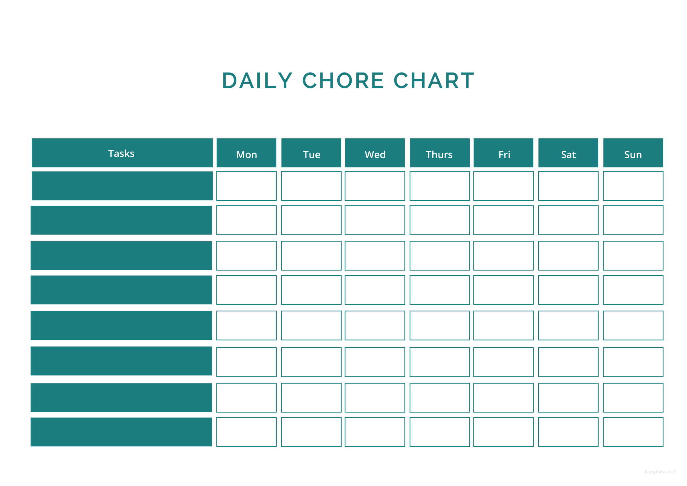 Daily Chore Chart Template In Microsoft Word