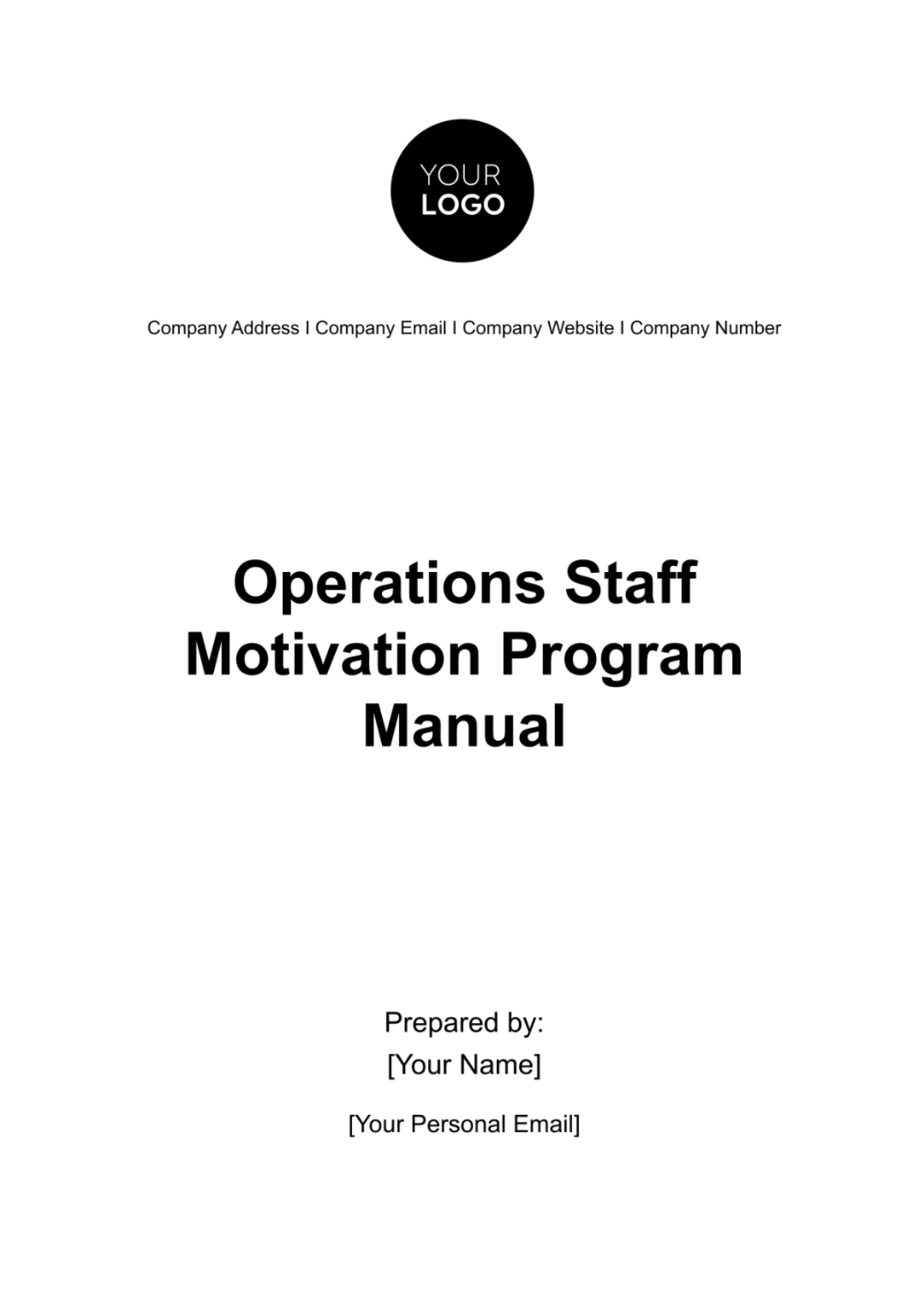 Operations Staff Motivation Program Manual Template - Edit Online & Download