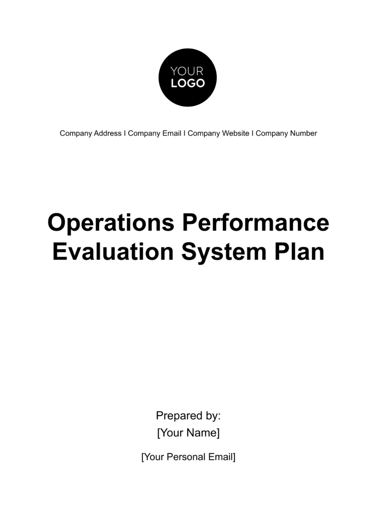 Free Operations Performance Evaluation System Plan Template