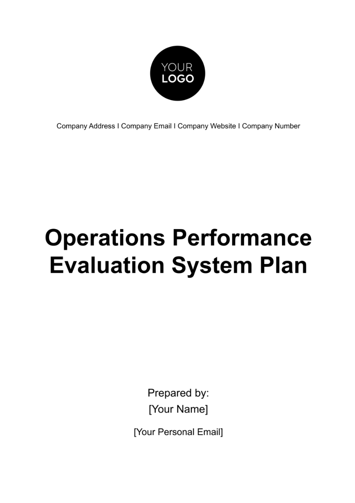 Operations Performance Evaluation System Plan Template - Edit Online & Download