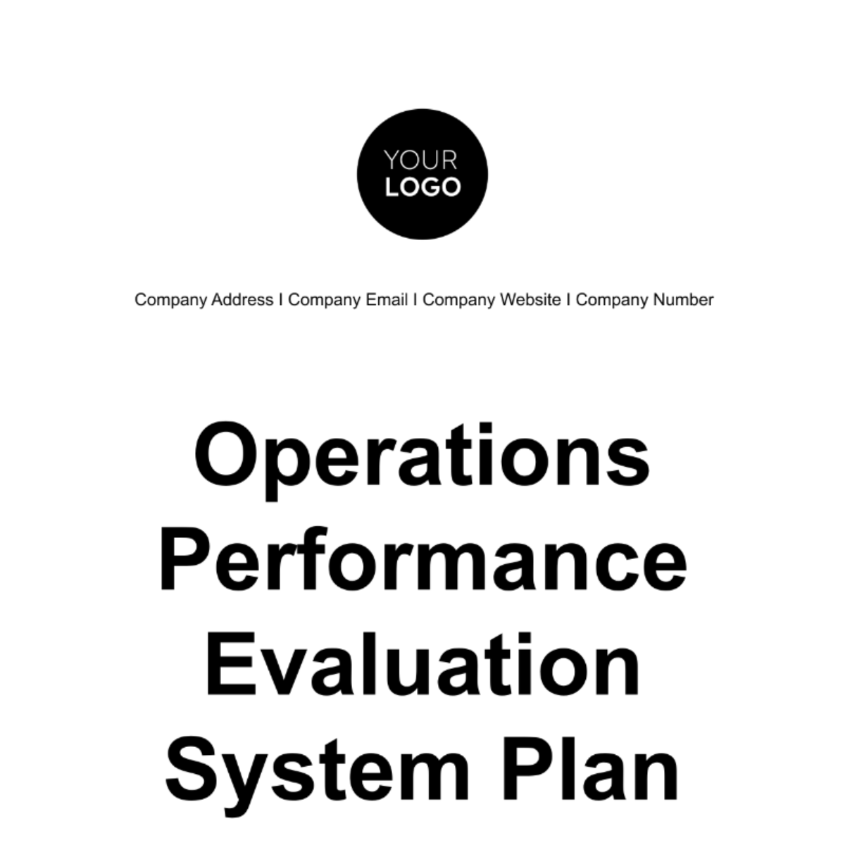 Operations Performance Evaluation System Plan Template