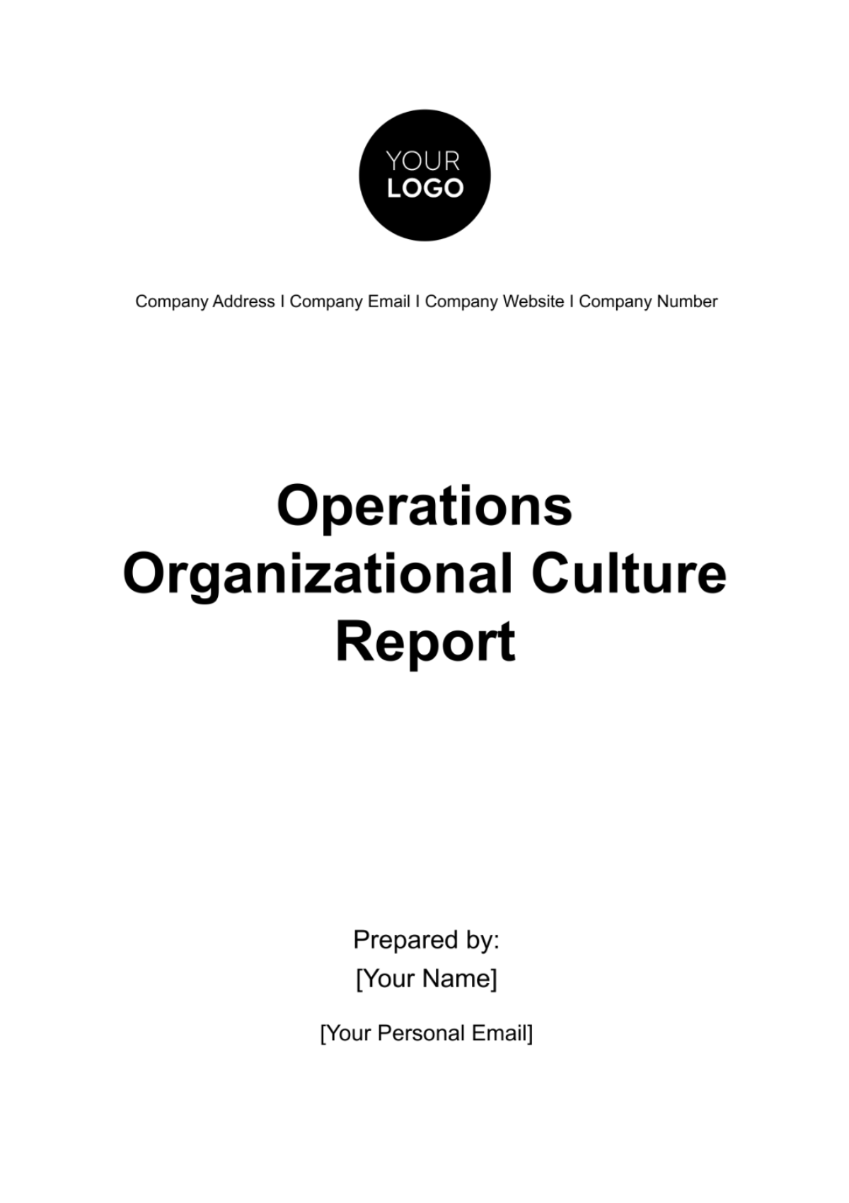 Operations Organizational Culture Report Template