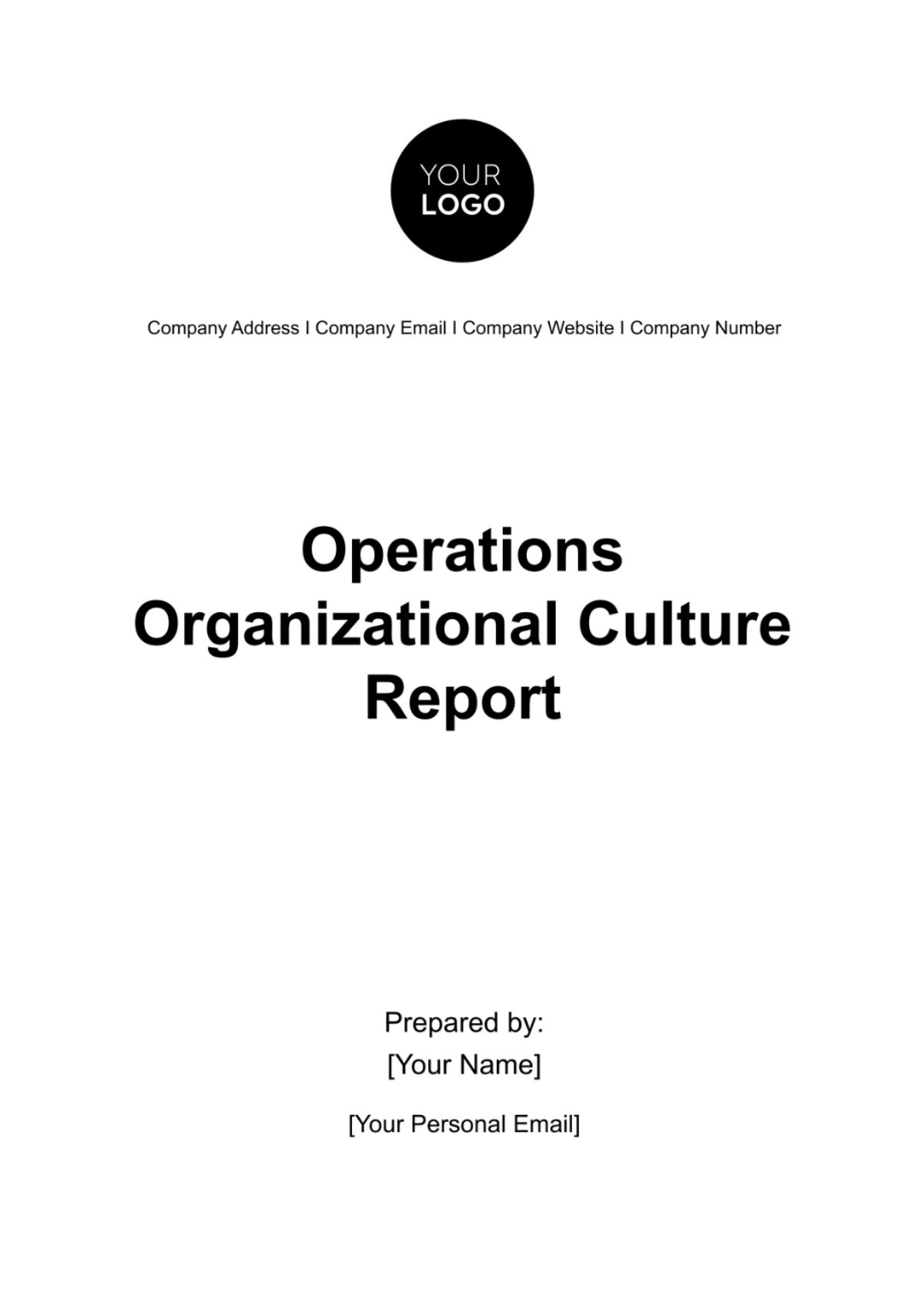 Operations Organizational Culture Report Template - Edit Online & Download