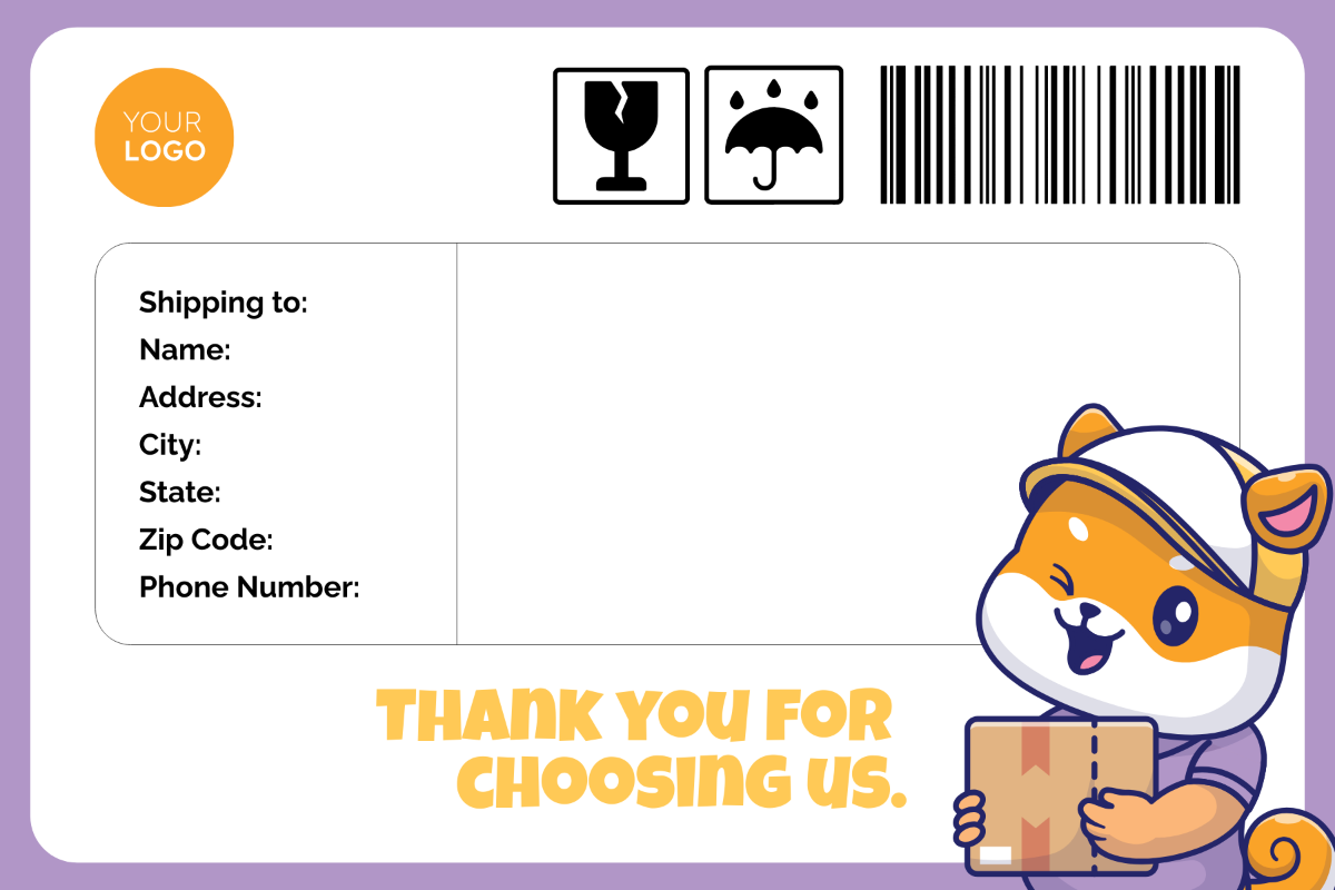 Cute Shipping Label Template