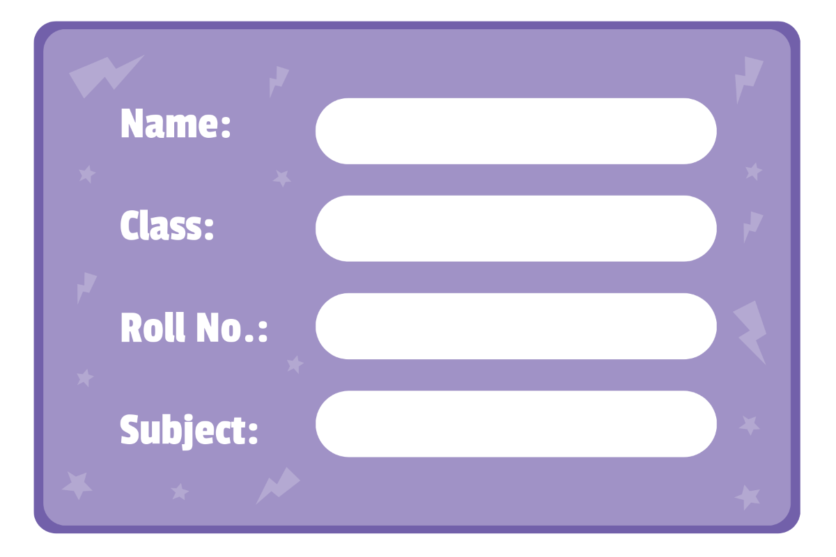 Free Book Name Label Template to Edit Online