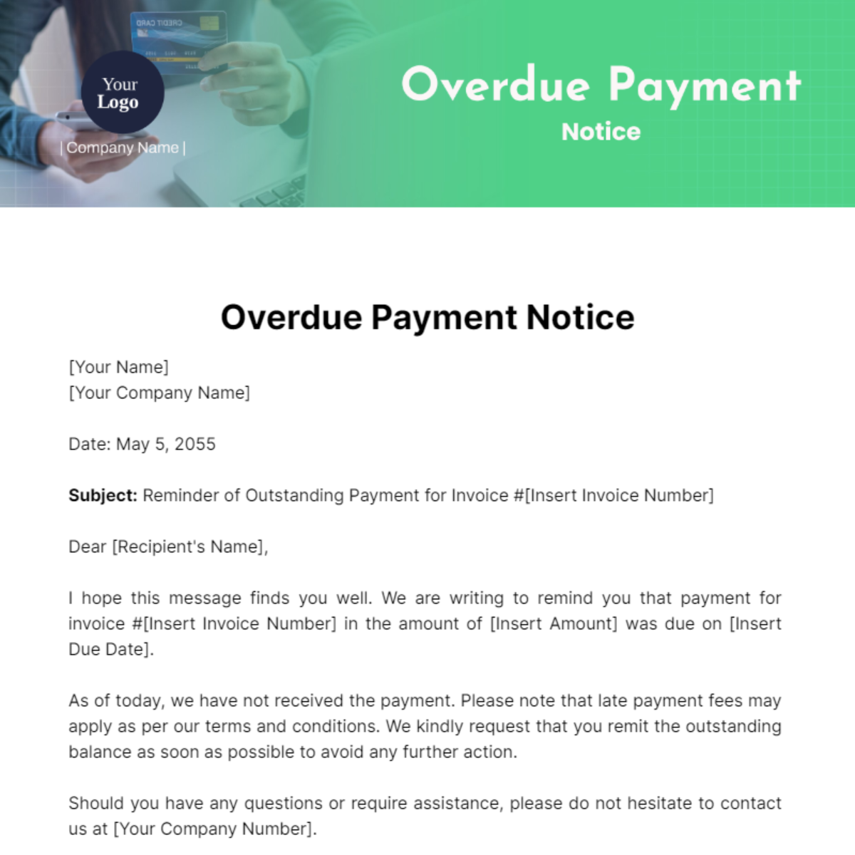 Overdue Payment Notice Template - Edit Online & Download