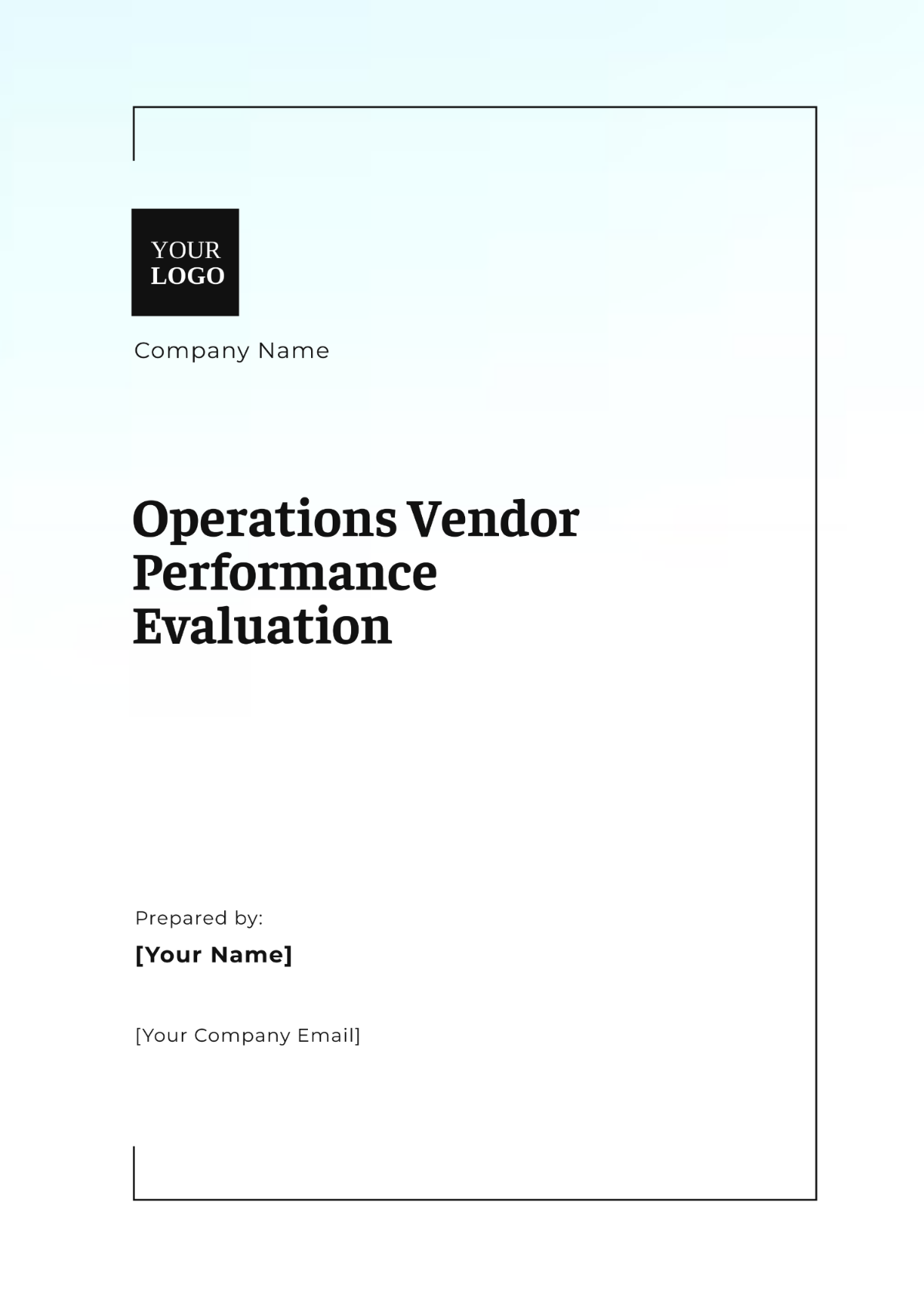 Operations Vendor Performance Evaluation Template - Edit Online & Download