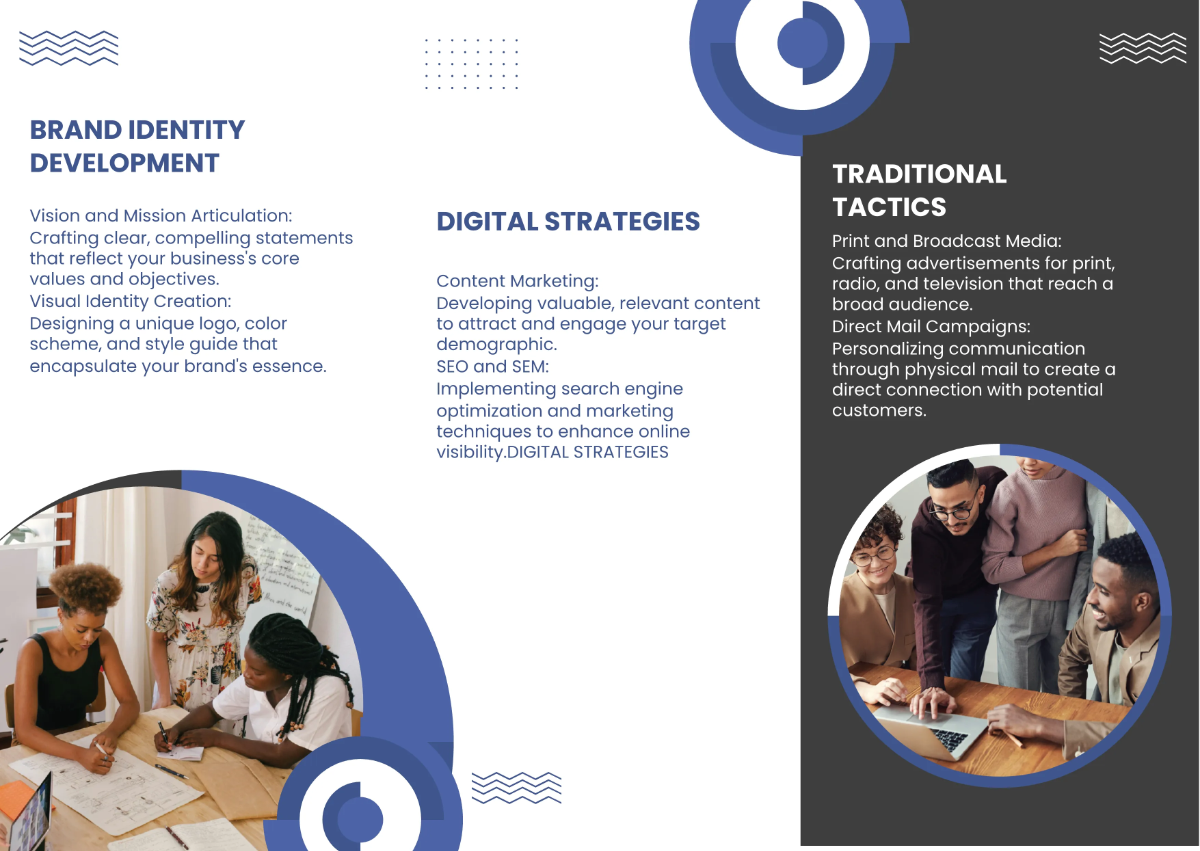 Free Branding and Marketing Strategies Pamphlet Template to Edit Online