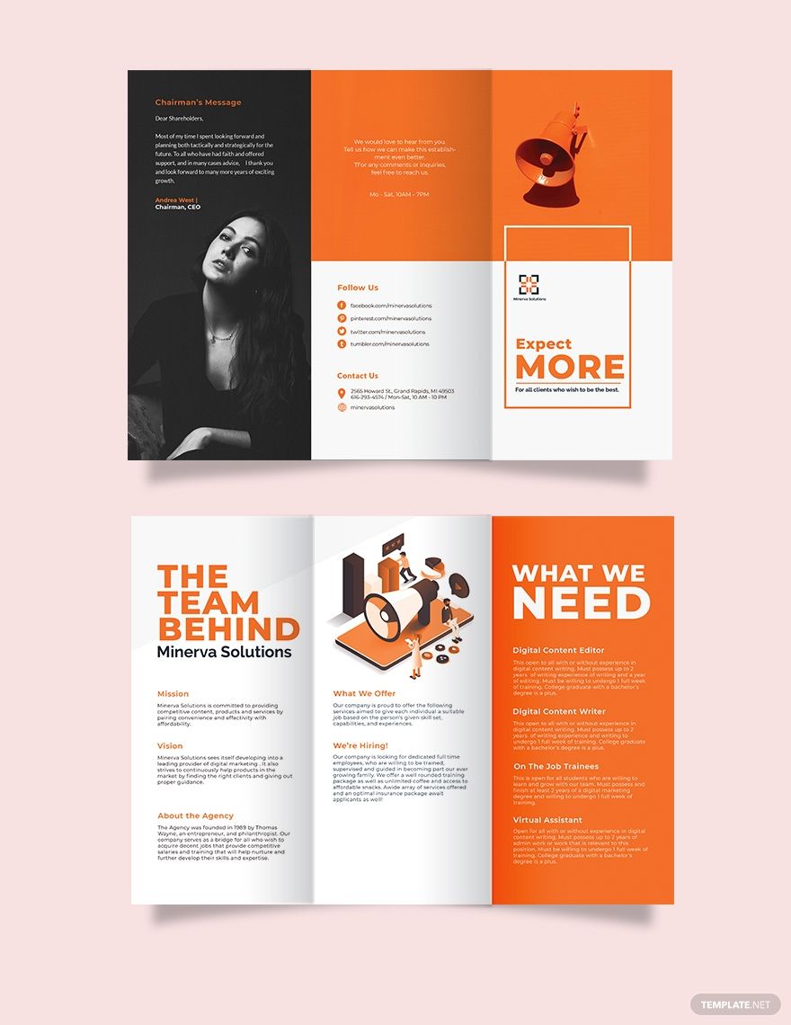 Simple Company Profile Tri-fold Brochure Template