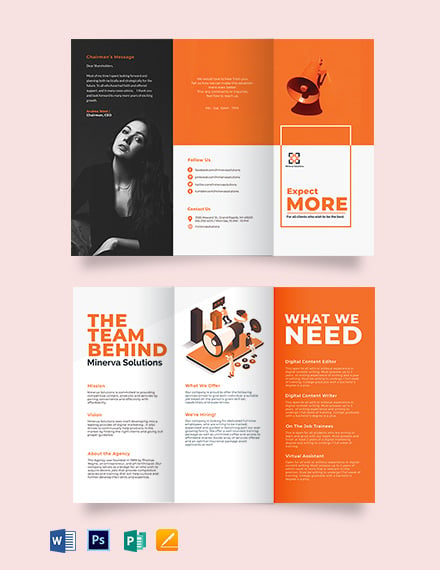 simple company profile tri fold brochure template
