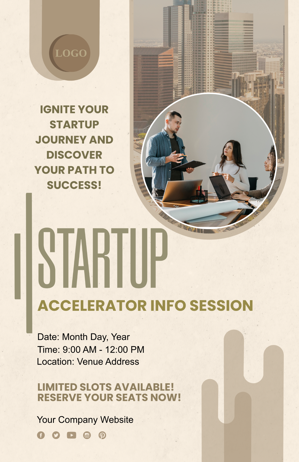Free Startup Accelerator Info Session Poster Template