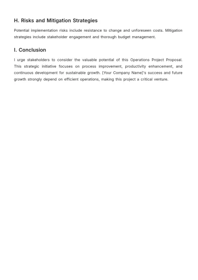 Free Operations Project Proposal Template to Edit Online