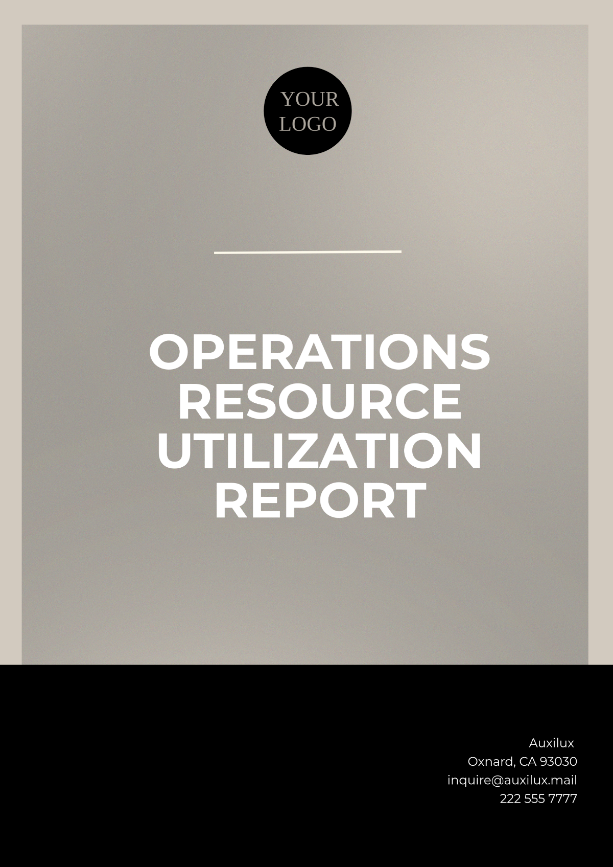 Operations Resource Utilization Report Template - Edit Online & Download