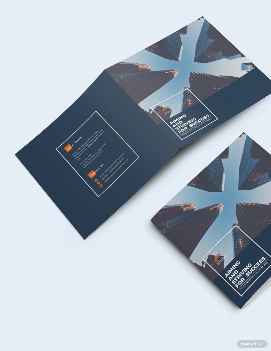 Square Company Profile Bi-fold Brochure Template