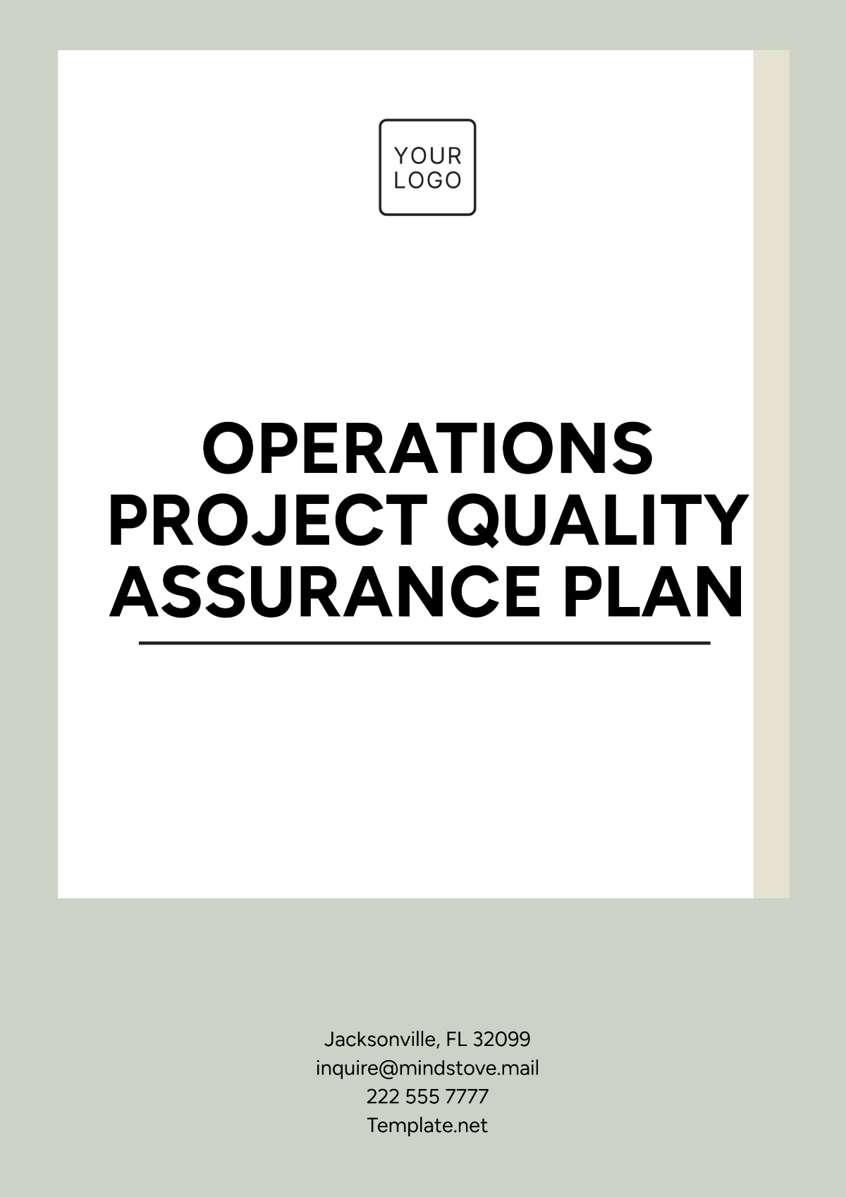 Operations Project Quality Assurance Plan Template