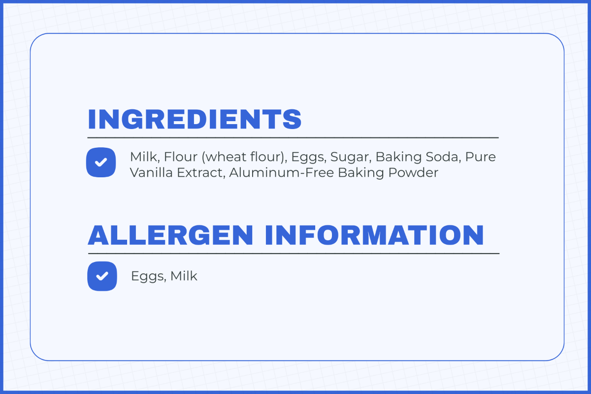 Ingredients Label Template