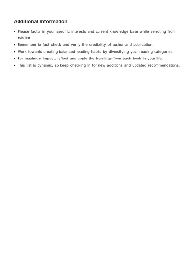 Free Reading List Template to Edit Online