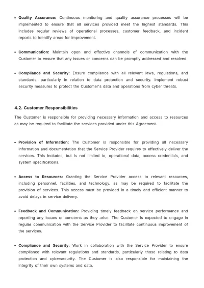 Free Operations Third-Party SLA Template to Edit Online