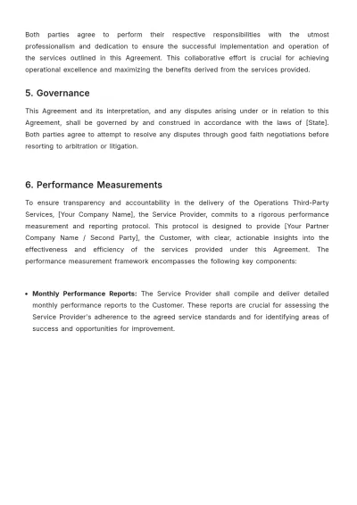Free Operations Third-Party SLA Template to Edit Online